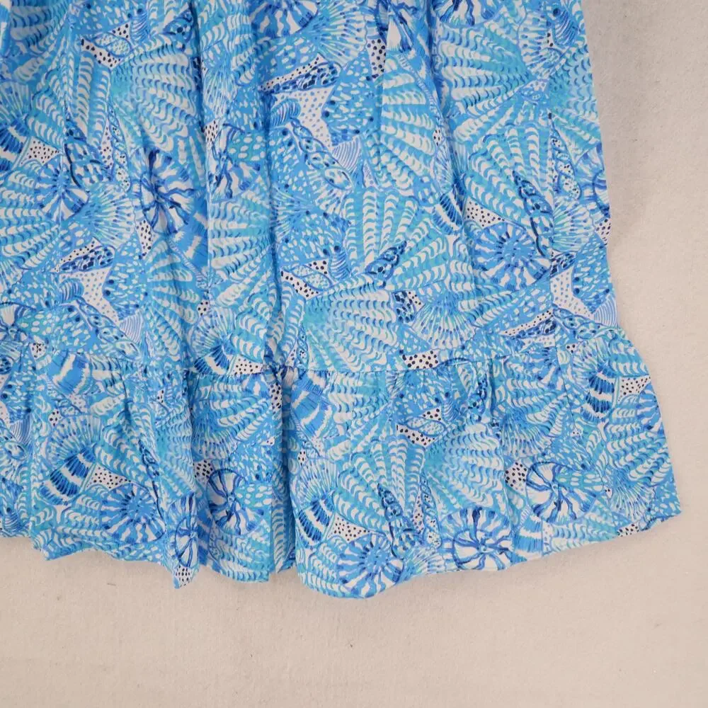 New Lilly Pulitzer Women's Small Jayden Linen Dress  Amalfi Blue by The Seashore - Picture 5 of 12
